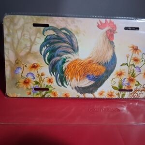 Colorful Rooster License Plate